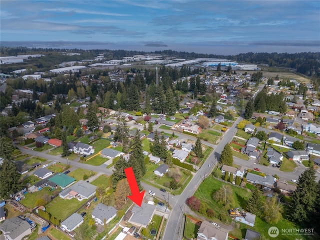 drone / aerial view featuring a residential view