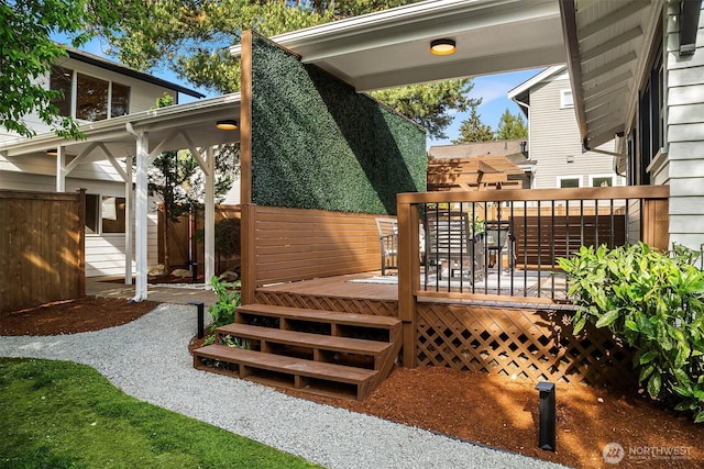 view of wooden deck