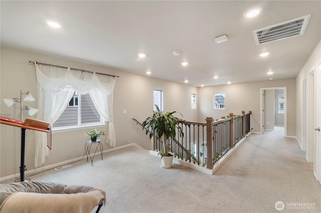 26334 203rd Pl SE, Covington, WA 98042 - sitting room featuring carpet, an upstairs landing, and recessed lighting