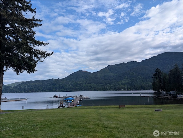 316 W Lake Samish Unit 30, Bellingham, WA 98229 - view of mountain backdrop featuring a large body of water and a forest