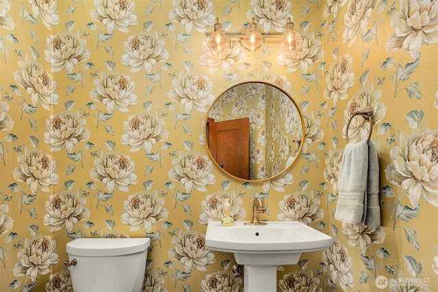27909 SE 268th St, Ravensdale, WA 98051 - half bathroom with toilet and wallpapered walls