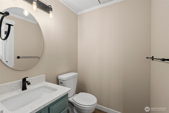 1700 Lake Park Dr SW Unit 8, Tumwater, WA 98512 - bathroom with vanity, toilet, and crown molding