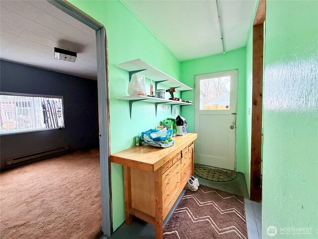 21 Cummings Ave, Elma, WA 98541 - doorway to outside with carpet and baseboard heating
