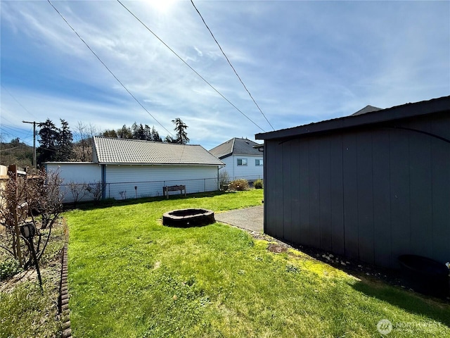21 Cummings Ave, Elma, WA 98541 - view of yard with an outdoor fire pit and fence