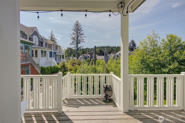 32 Madison Ln, Pacific Beach, WA 98571 - wooden deck with a residential view