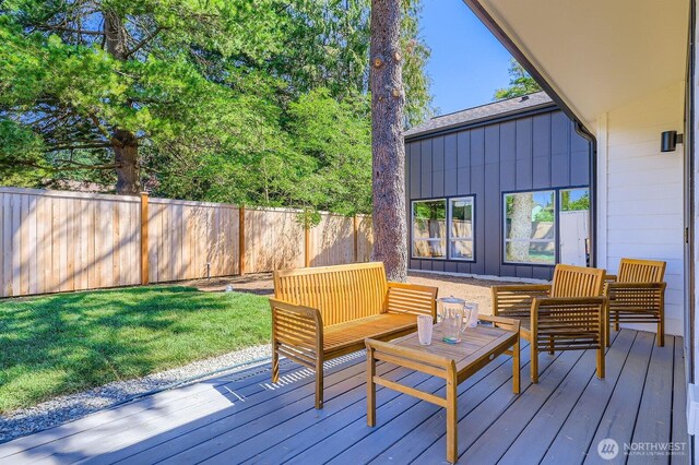 2324 NE 128th St, Seattle, WA 98125 - wooden deck featuring outdoor lounge area