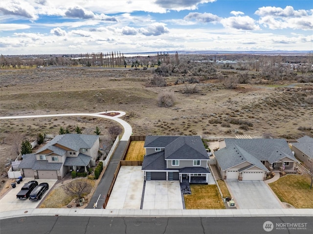 bird's eye view with a residential view