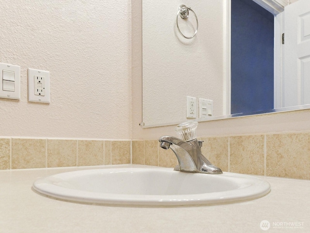 6012 91st Street Ct E, Puyallup, WA 98371 - interior details featuring a textured wall and a sink