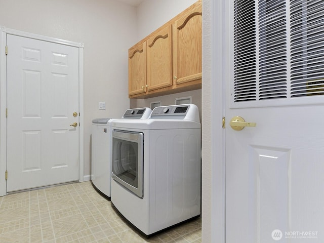 6012 91st Street Ct E, Puyallup, WA 98371 - clothes washing area with washing machine and dryer and cabinet space