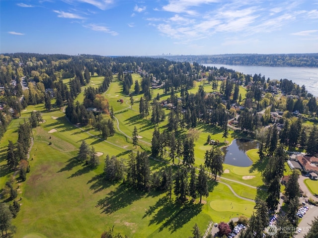 6516 NE 171st Pl, Kenmore, WA 98028 - drone / aerial view featuring view of golf course and a water view