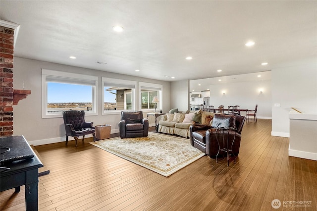6 Pelican Pl SE, Moses Lake, WA 98837 - living room with baseboards, recessed lighting, and hardwood / wood-style flooring
