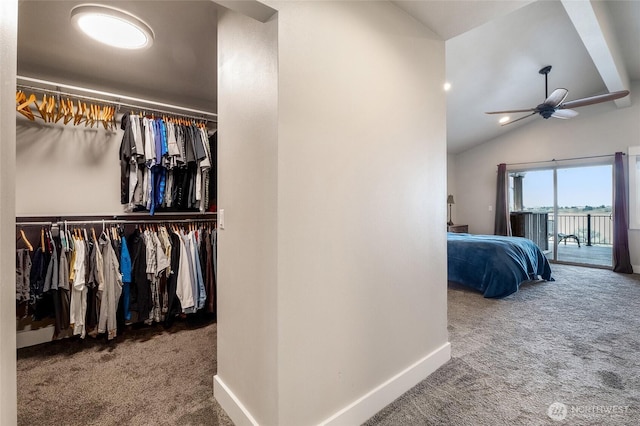 6 Pelican Pl SE, Moses Lake, WA 98837 - walk in closet featuring a ceiling fan, carpet floors, and vaulted ceiling