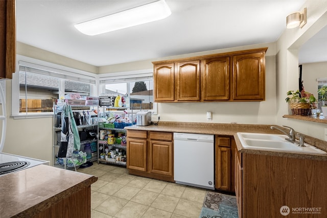 861 S 72nd St, Tacoma, WA 98408 - kitchen featuring a sink, brown cabinets, and dishwasher