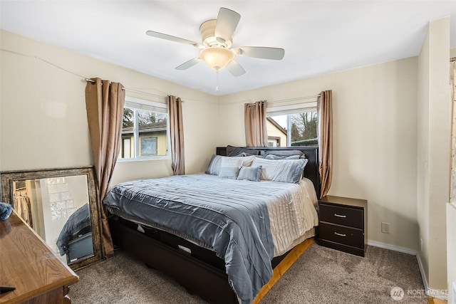 861 S 72nd St, Tacoma, WA 98408 - bedroom with a ceiling fan, carpet, multiple windows, and baseboards