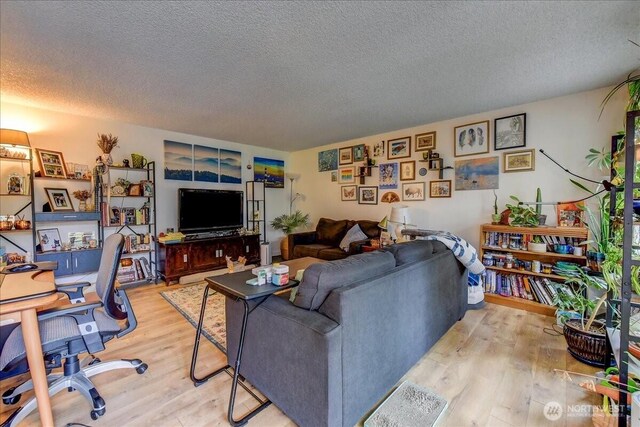 4509 Eastern Ave N Unit 1-3, Seattle, WA 98103 - living area featuring light wood finished floors and a textured ceiling