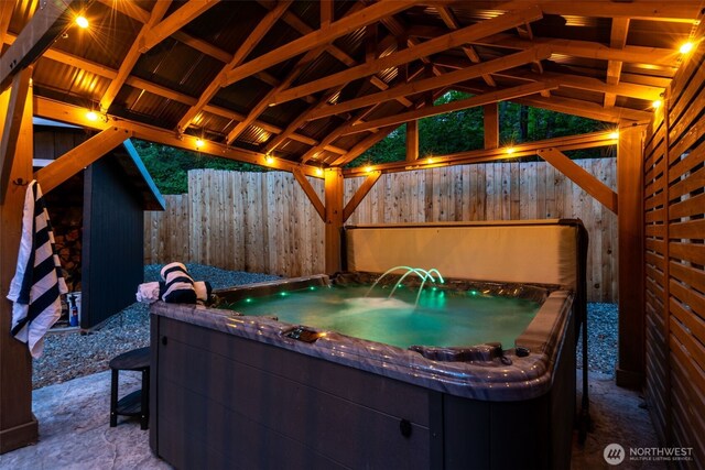 417 W 2nd St, Cle Elum, WA 98922 - exterior space with a hot tub, fence, and a gazebo