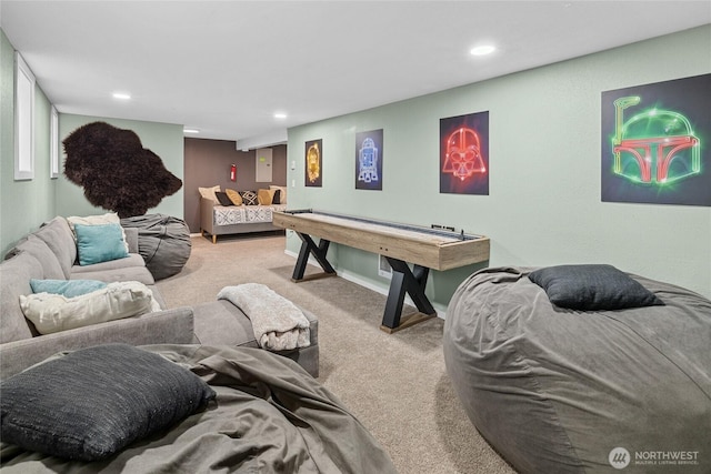 417 W 2nd St, Cle Elum, WA 98922 - game room with carpet flooring, baseboards, and recessed lighting