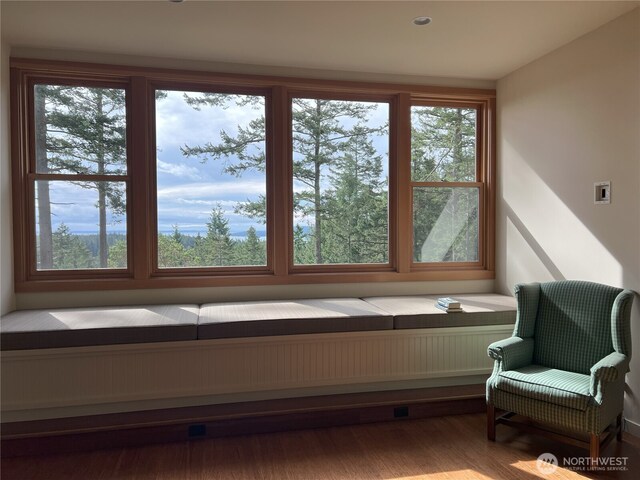 186 S Ridge Rd, Decatur Island, WA 98221 - living area featuring a healthy amount of sunlight and wood finished floors