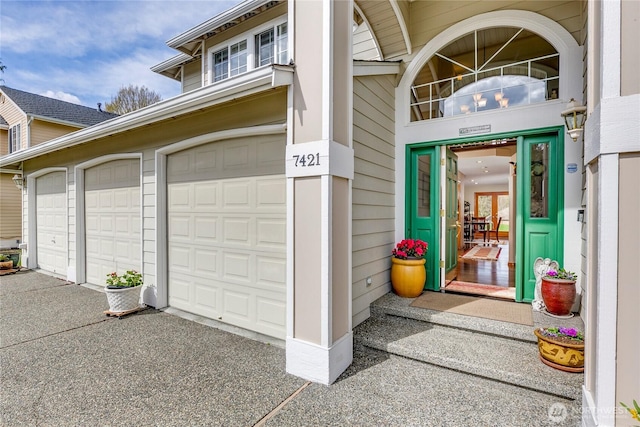 view of garage
