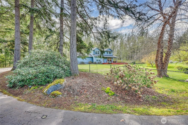 view of yard featuring fence