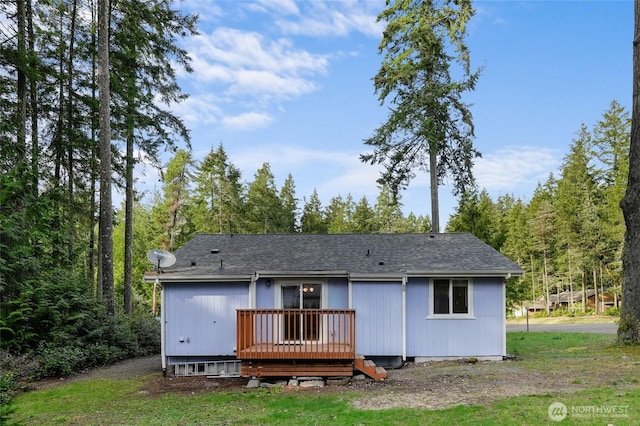 12802 Silver Dr, Anderson Island, WA 98303 - back of house with a wooden deck