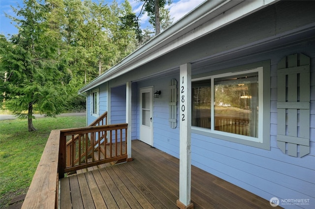 12802 Silver Dr, Anderson Island, WA 98303 - wooden terrace featuring a yard