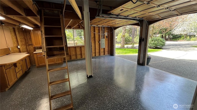 garage featuring electric panel