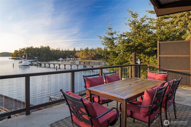 458 De Haro Ln, Friday Harbor, WA 98250 - view of patio / terrace featuring a balcony and a water view
