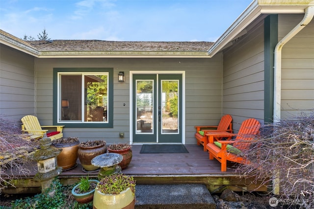 doorway to property with french doors