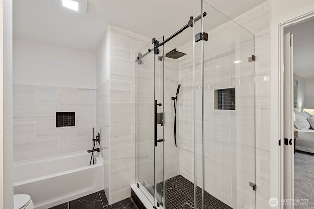 3861 Saratoga Rd, Langley, WA 98260 - ensuite bathroom featuring toilet, a washtub, ensuite bath, and a shower stall
