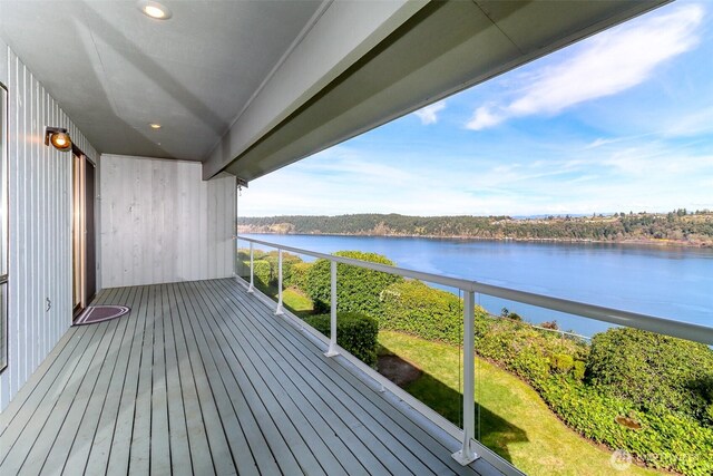 balcony with a water view