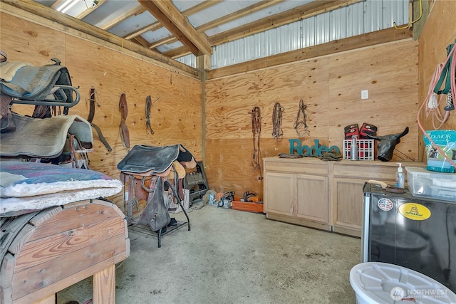 40122 268th Ave SE, Enumclaw, WA 98022 - miscellaneous room featuring concrete flooring and wood walls