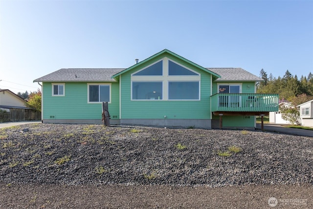 305 W Eunice St, Sequim, WA 98382 - view of front of property featuring a wooden deck and roof with shingles