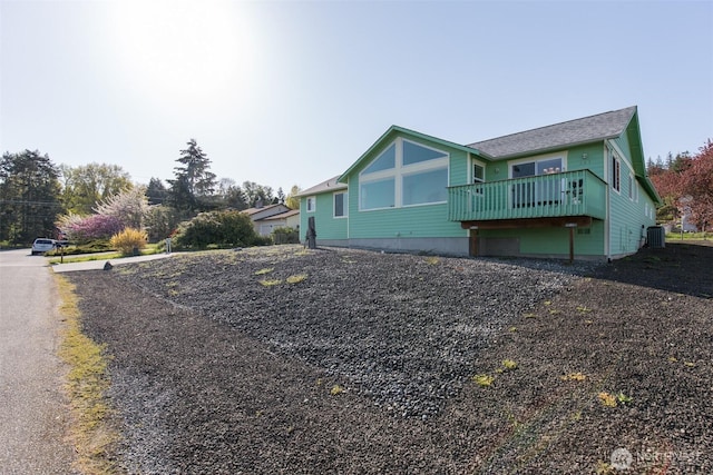 305 W Eunice St, Sequim, WA 98382 - view of front facade featuring a deck and central air condition unit