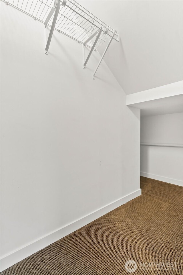 2620 SW Nevada St, Seattle, WA 98126 - walk in closet with carpet flooring and lofted ceiling