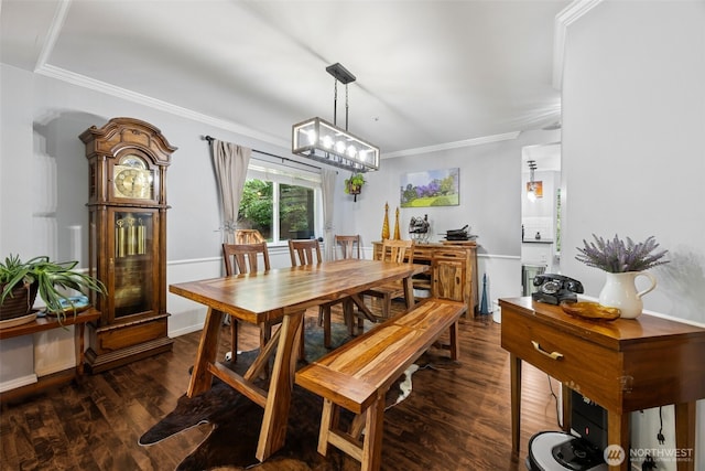 31000 186th Pl SE, Covington, WA 98042 - dining space with baseboards, crown molding, and wood finished floors