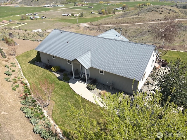 aerial view featuring a rural view