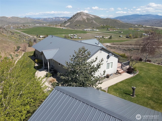 aerial view featuring a mountain view