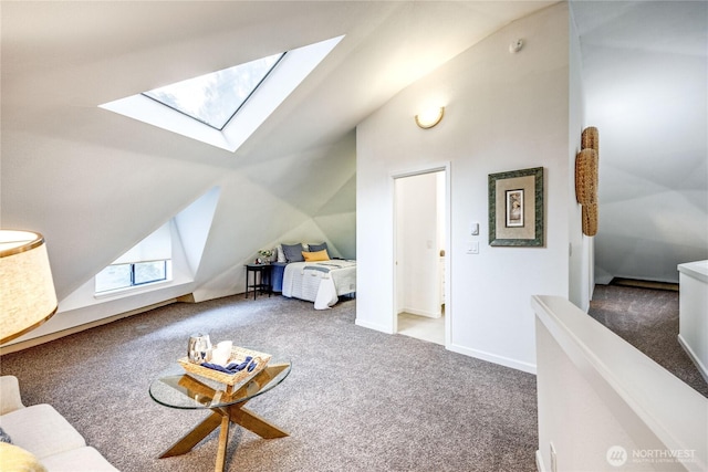 6455 NE Brigham Rd, Bainbridge Island, WA 98110 - bonus room featuring a skylight, lofted ceiling, and carpet floors