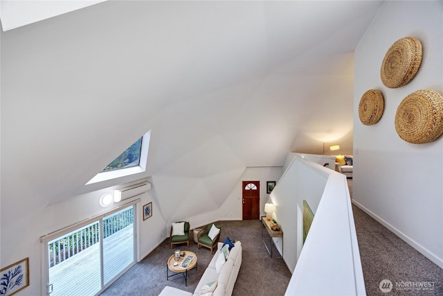 6455 NE Brigham Rd, Bainbridge Island, WA 98110 - additional living space with carpet floors, lofted ceiling, and an AC wall unit