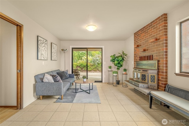 5510 3rd Ave NW, Seattle, WA 98107 - living room featuring light tile patterned floors and baseboards