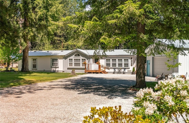 24502 Saddle St, Leavenworth, WA 98826 - ranch-style house featuring driveway, an outbuilding, a detached garage, and crawl space