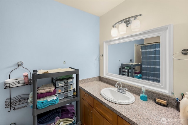 1425 S Puget Dr Unit 213, Renton, WA 98055 - full bathroom featuring vanity and a shower with shower curtain