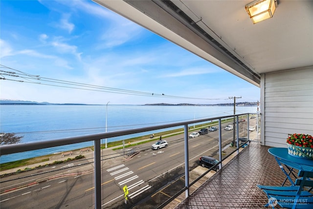 balcony with a water view