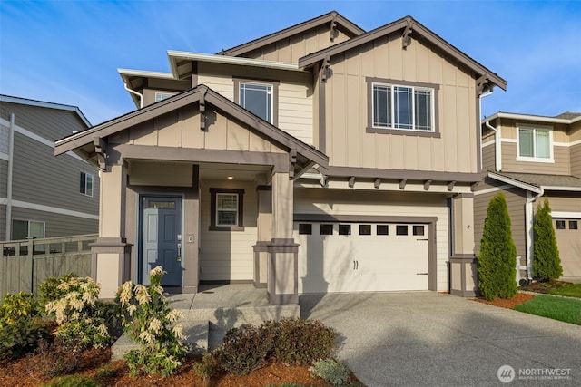 33140 Glacier Ave SE, Black Diamond, WA 98010 - craftsman-style home with driveway, an attached garage, and board and batten siding