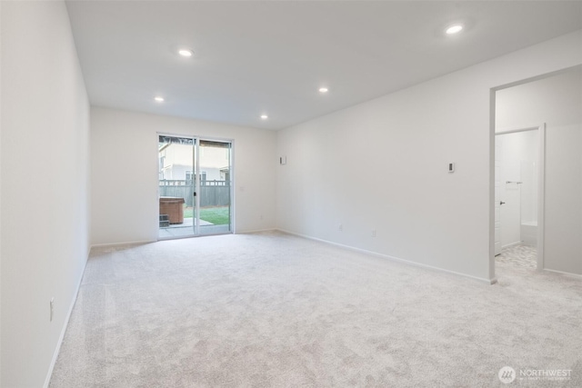 33140 Glacier Ave SE, Black Diamond, WA 98010 - empty room featuring baseboards, light colored carpet, and recessed lighting