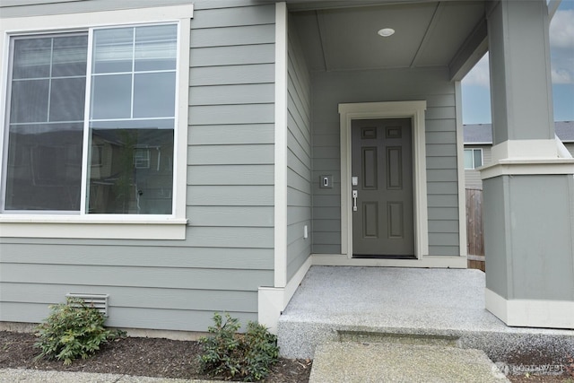 view of exterior entry