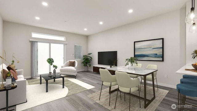 14707 87th Ave SE Unit X4, Snohomish, WA 98296 - living area with baseboards, recessed lighting, and wood finished floors