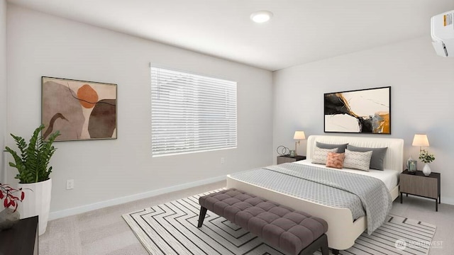 14707 87th Ave SE Unit X4, Snohomish, WA 98296 - bedroom featuring an AC wall unit, carpet, and baseboards