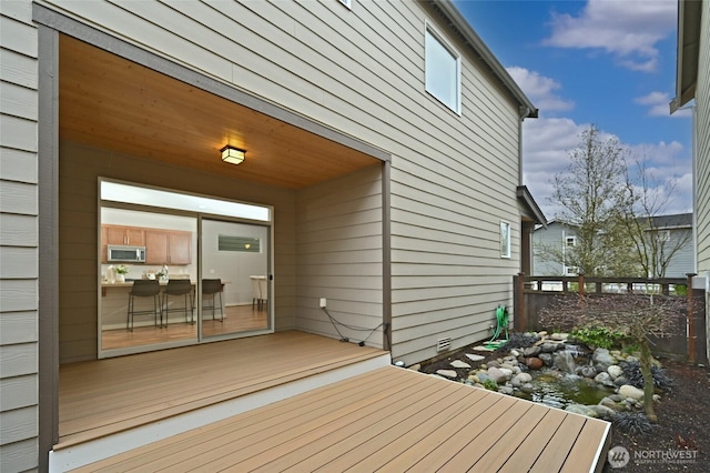 wooden deck with fence